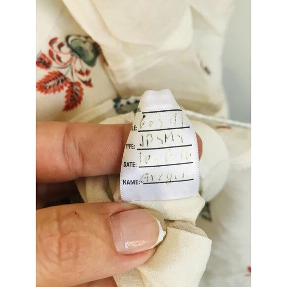 A.L.C. Dasha Silk Floral Shirt Dress Long Sleeve Mini, Pit to Pit: 15" - Picture 12 of 12